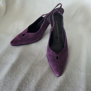 Richard Tyler Women's Deep Purple Suede Heels